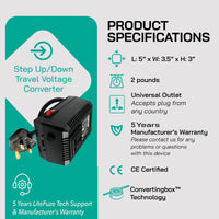 Thumbnail for 300W Step Up/Step Down Power Transformer - Type B Plug for Camera, Laptop & More